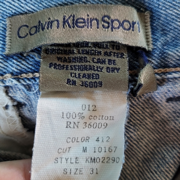 80s Calvin Klein Jeans Mens 31 Blue Denim Straight Leg Pleated 80s USA Made - Picture 13 of 13